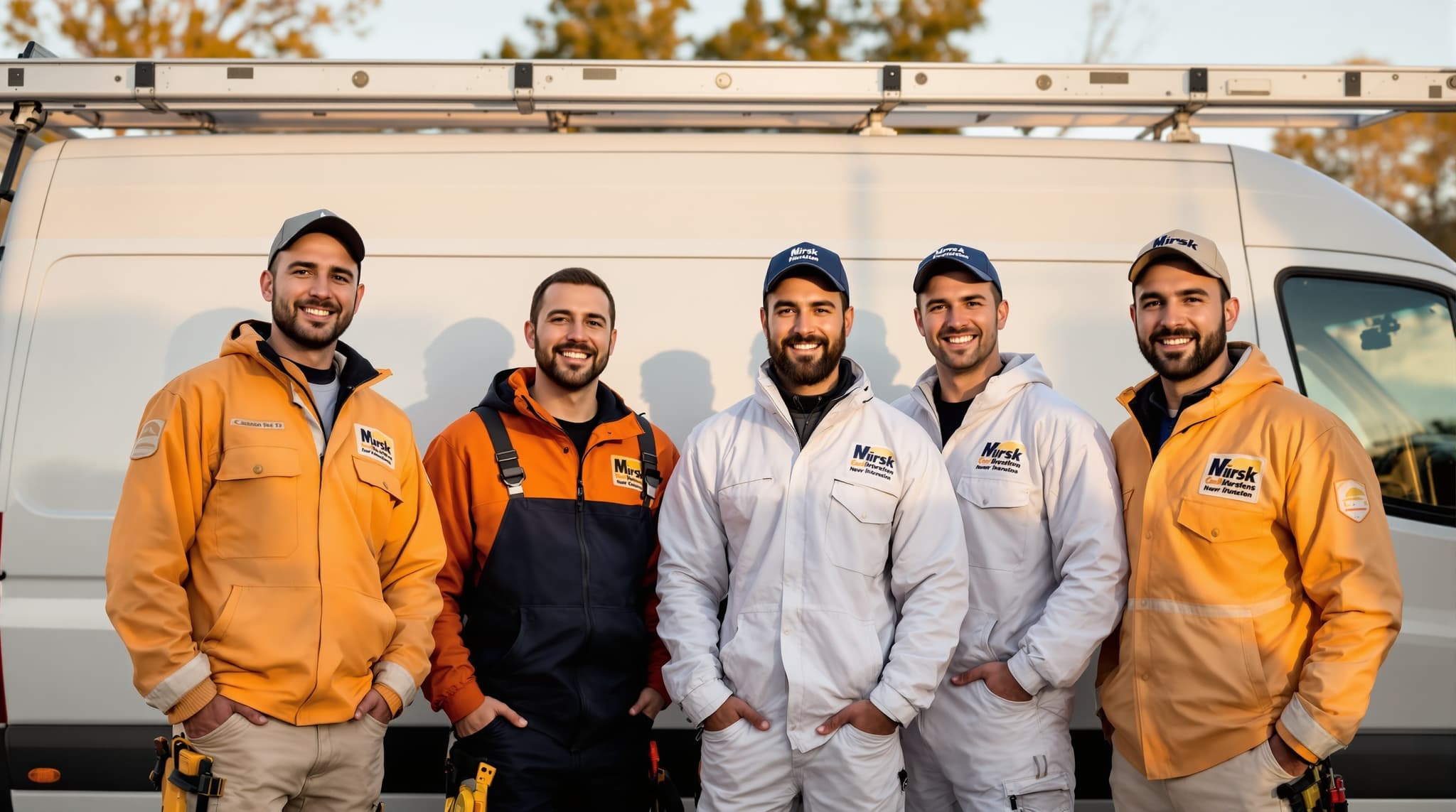 Long Island Insulation Co. crew installing insulation on a home